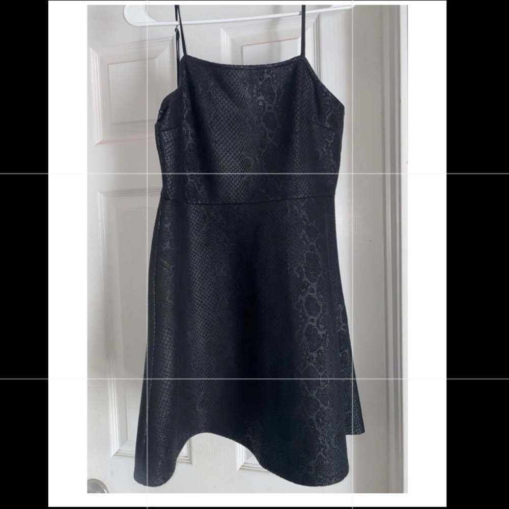 She+Sky snakeskin black mini dress